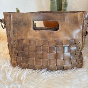 Bed Stu Orchid  Leather Woven Tote Bag
